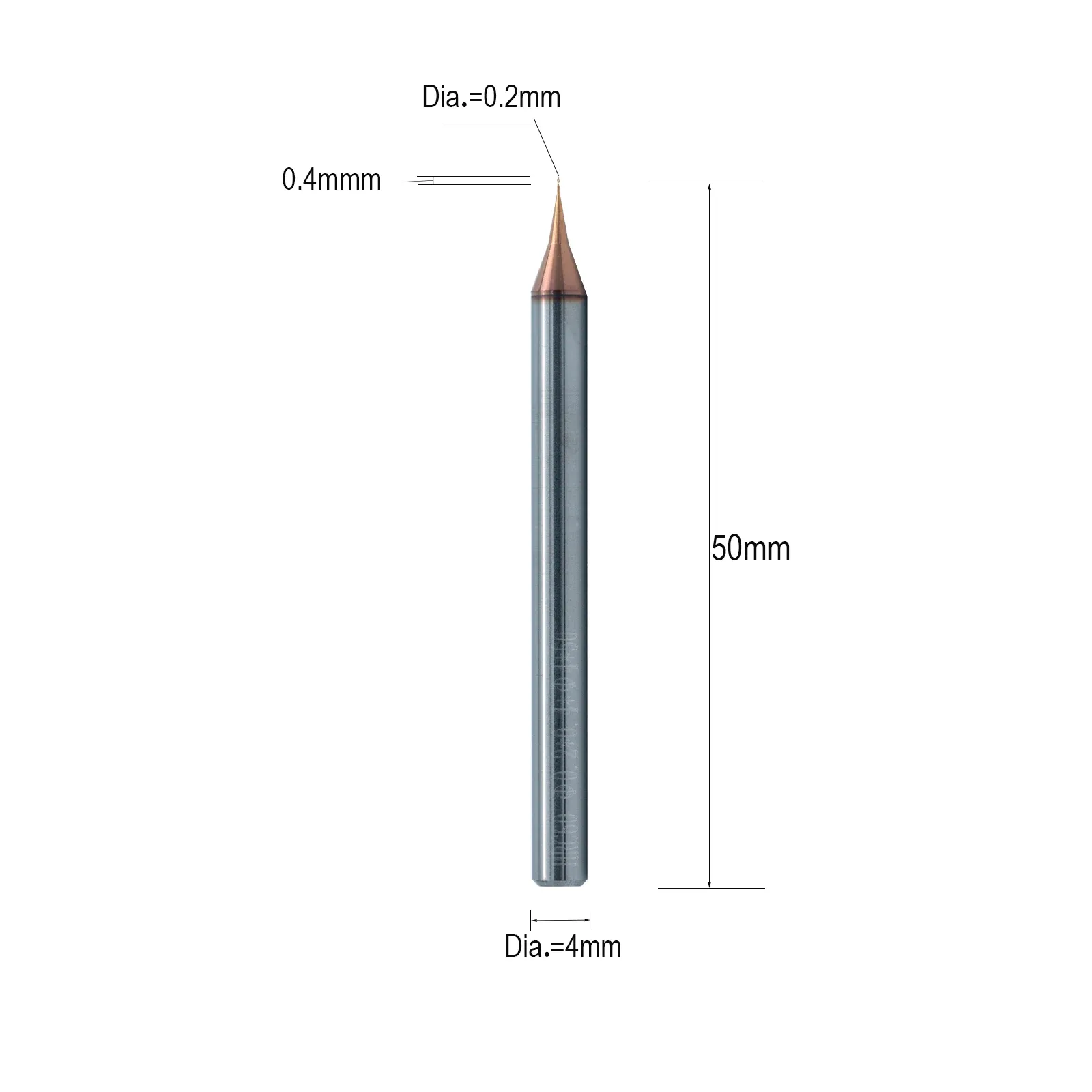 HWAYNCT Micro Flat End Mill HW-MF-M-001 dimensions