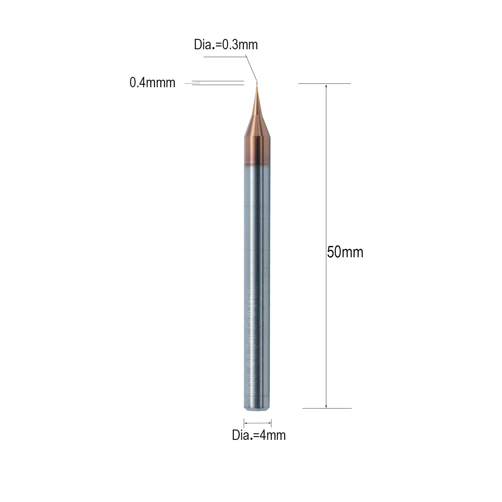 HWAYNCT Micro Flat End Mill HW-MF-M-002 dimensions
