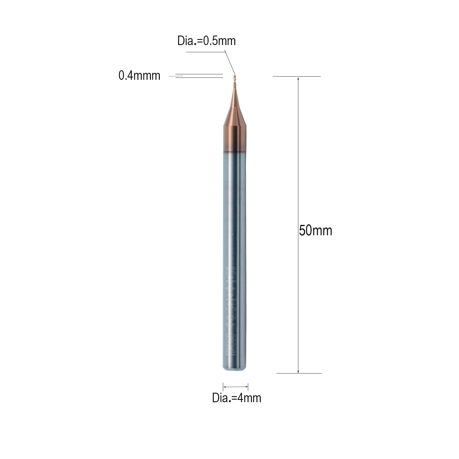 HWAYNCT Micro Flat End Mill HW-MF-M-004 dimensions