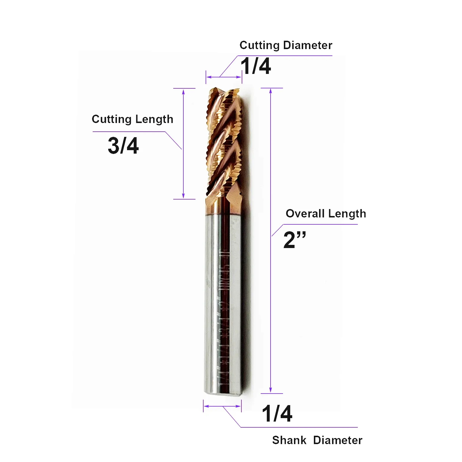 HWAYNCT Roughing End Mill HW-RF-I-001 dimensions