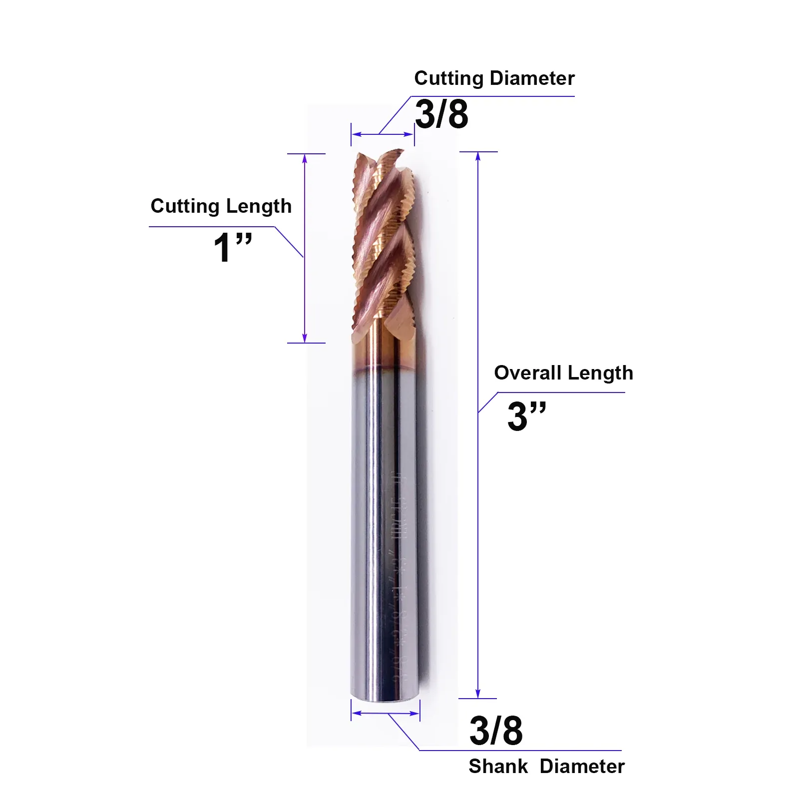 HWAYNCT Roughing End Mill HW-RF-I-003 dimensions
