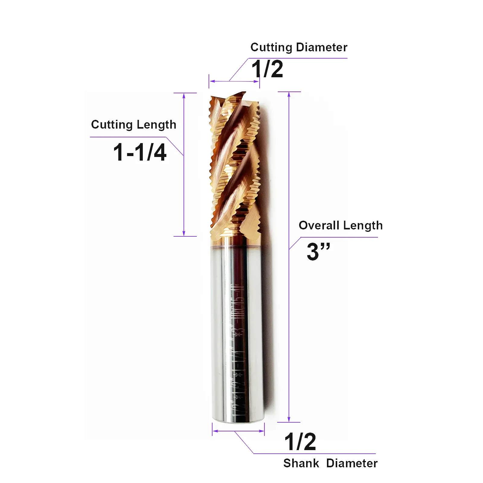 HWAYNCT Roughing End Mill HW-RF-I-004 dimensions