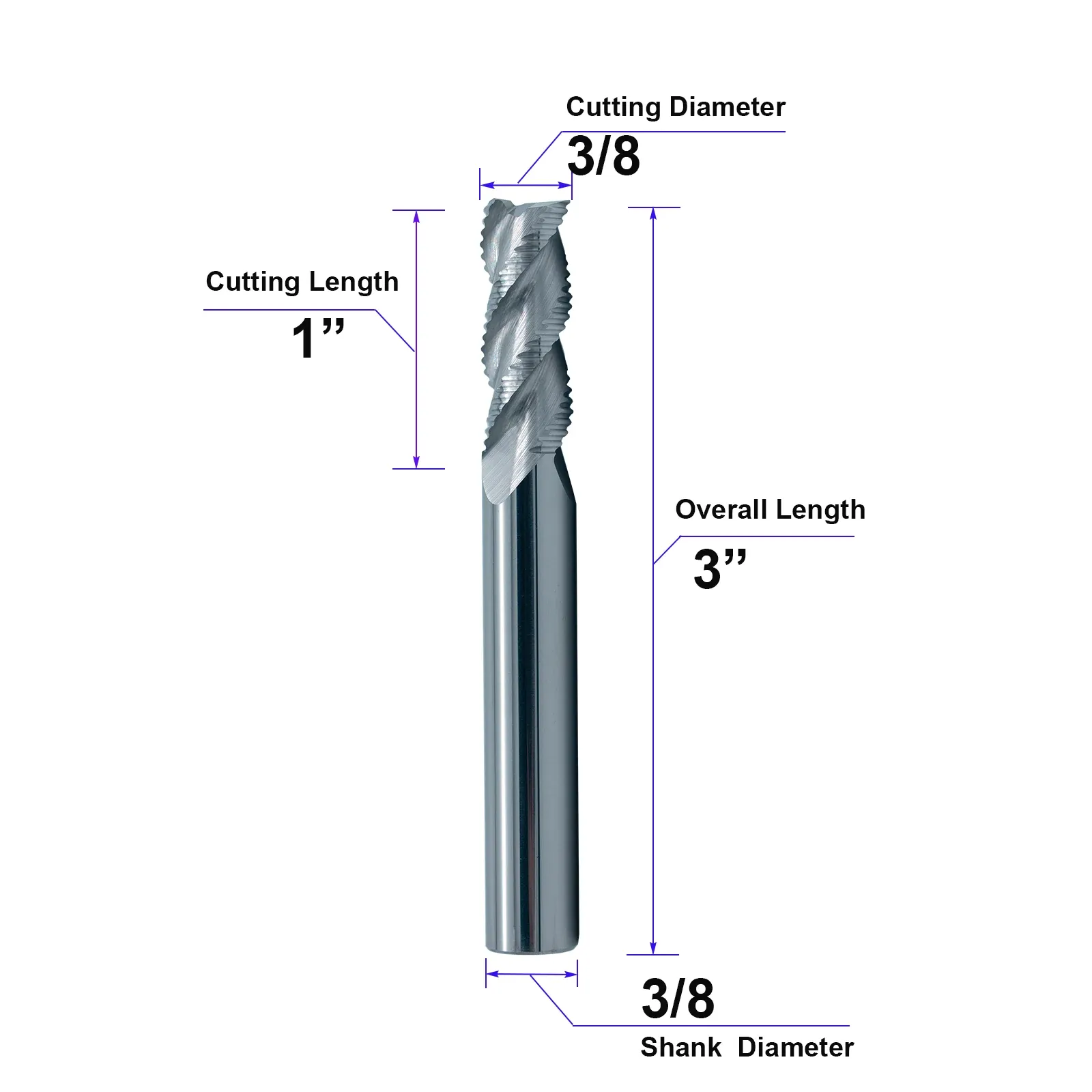 HWAYNCT Roughing End Mill HW-RF-I-006 dimensions