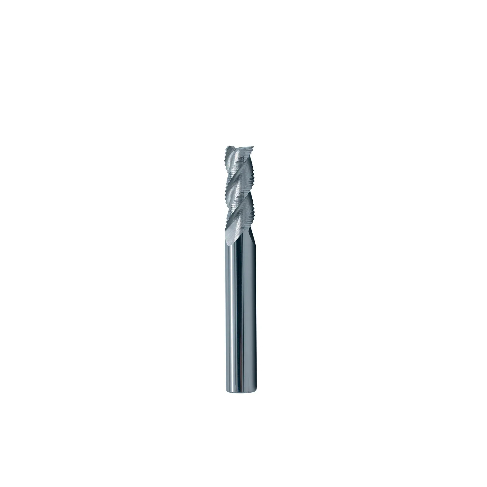 Roughing end mill for high-hardness machining