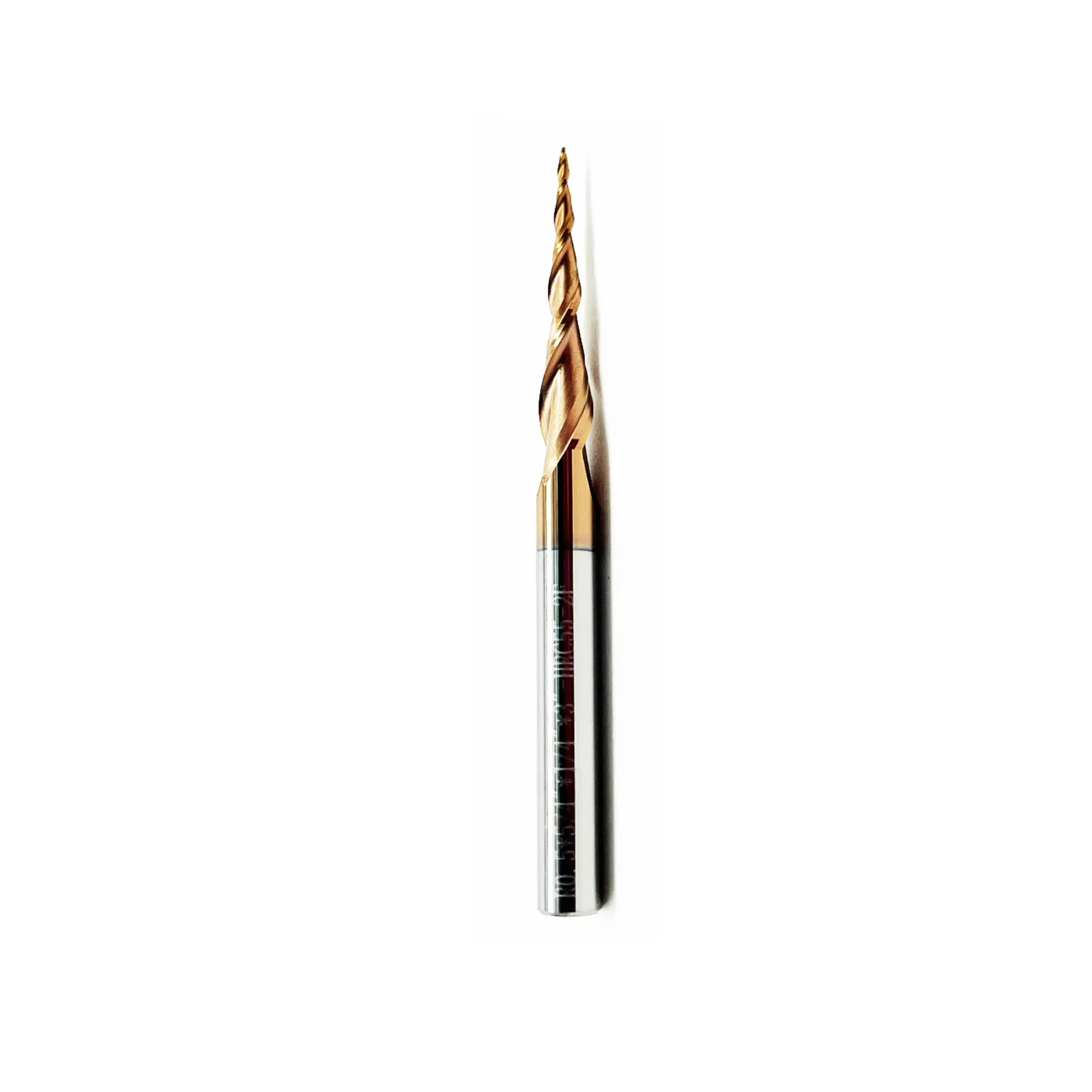 Tapered ball nose end mill for CNC router carving